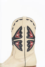 Load image into Gallery viewer, Vintage x REED’S SHOES Butterfly Embroidered Cream Leather Cowboy Boot (8.5, 9W)