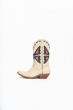 Load image into Gallery viewer, Vintage x REED’S SHOES Butterfly Embroidered Cream Leather Cowboy Boot (8.5, 9W)