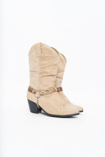 Load image into Gallery viewer, Vintage x DINGO Beige Belted Leather Cowboy Boot (6-7W)