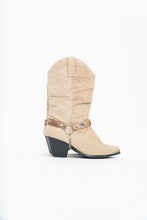 Load image into Gallery viewer, Vintage x DINGO Beige Belted Leather Cowboy Boot (6-7W)