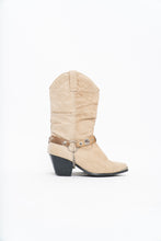 Load image into Gallery viewer, Vintage x DINGO Beige Belted Leather Cowboy Boot (6-7W)