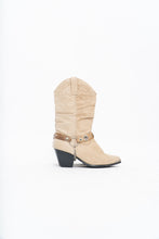 Load image into Gallery viewer, Vintage x DINGO Beige Belted Leather Cowboy Boot (6-7W)