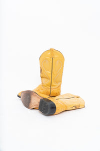Vintage x VAQEURO Yellow Genuine Croc Cowboy Boot (9M, 10-10.5W)