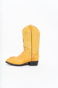 Vintage x VAQEURO Yellow Genuine Croc Cowboy Boot (9M, 10-10.5W)