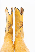 Load image into Gallery viewer, Vintage x VAQEURO Yellow Genuine Croc Cowboy Boot (9M, 10-10.5W)
