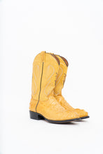 Load image into Gallery viewer, Vintage x VAQEURO Yellow Genuine Croc Cowboy Boot (9M, 10-10.5W)
