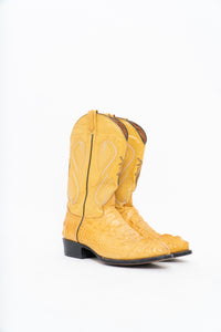 Vintage x VAQEURO Yellow Genuine Croc Cowboy Boot (9M, 10-10.5W)