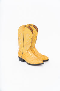 Vintage x VAQEURO Yellow Genuine Croc Cowboy Boot (9M, 10-10.5W)