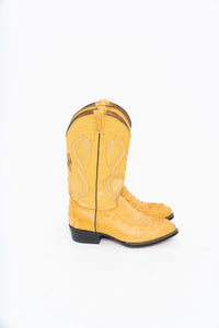 Vintage x VAQEURO Yellow Genuine Croc Cowboy Boot (9M, 10-10.5W)