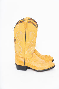 Vintage x VAQEURO Yellow Genuine Croc Cowboy Boot (9M, 10-10.5W)