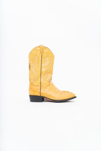 Vintage x VAQEURO Yellow Genuine Croc Cowboy Boot (9M, 10-10.5W)