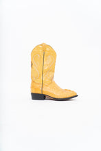 Load image into Gallery viewer, Vintage x VAQEURO Yellow Genuine Croc Cowboy Boot (9M, 10-10.5W)