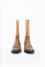 Load image into Gallery viewer, Vintage x Tan, Green Leather Cowboy Boot (5, 5.5W)