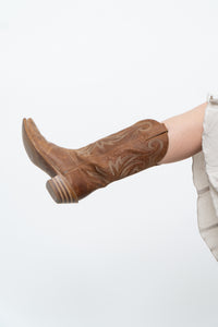Vintage x DURANGO x Faded Brown Leather Cowboy Boot (6.5, 7)