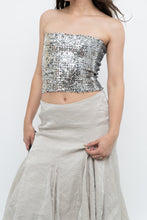 Load image into Gallery viewer, Vintage x Made in Canada x  Silver Sequin Strapless Crop Top (XS, S)