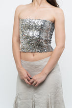 Load image into Gallery viewer, Vintage x Made in Canada x  Silver Sequin Strapless Crop Top (XS, S)