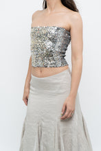 Load image into Gallery viewer, Vintage x Made in Canada x  Silver Sequin Strapless Crop Top (XS, S)
