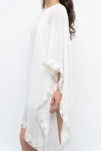 Load image into Gallery viewer, Vintage x White Lace Embroidered Flowy White Sheer Off-Shoulder Top (L)