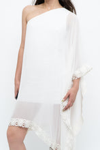 Load image into Gallery viewer, Vintage x White Lace Embroidered Flowy White Sheer Off-Shoulder Top (L)