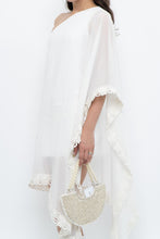 Load image into Gallery viewer, Vintage x White Lace Embroidered Flowy White Sheer Off-Shoulder Top (L)