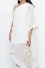 Load image into Gallery viewer, Vintage x White Lace Embroidered Flowy White Sheer Off-Shoulder Top (L)