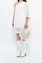 Load image into Gallery viewer, Vintage x White Lace Embroidered Flowy White Sheer Off-Shoulder Top (L)