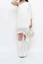Load image into Gallery viewer, Vintage x White Lace Embroidered Flowy White Sheer Off-Shoulder Top (L)
