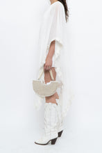 Load image into Gallery viewer, Vintage x White Lace Embroidered Flowy White Sheer Off-Shoulder Top (L)