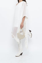 Load image into Gallery viewer, Vintage x White Lace Embroidered Flowy White Sheer Off-Shoulder Top (L)