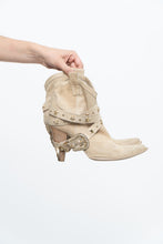 Load image into Gallery viewer, Vintage x Made in Italy / Beige Sude Star Studded Short Cowboy Boot (6, 6.5)