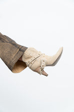Load image into Gallery viewer, Vintage x Made in Italy / Beige Sude Star Studded Short Cowboy Boot (6, 6.5)