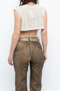 Vintage x Cream Knit Pearl Embellished Crop (XS-M)