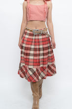 Load image into Gallery viewer, Vintage x Red Plaid Midi Skirt (M)