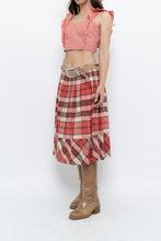 Load image into Gallery viewer, Vintage x Red Plaid Midi Skirt (M)