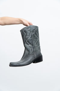 Vintage x ZIGI NY Grey Butter Leather Cowboy Boots (9M, 10, 10.5W)
