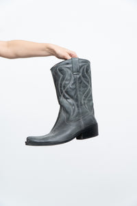 Vintage x ZIGI NY Grey Butter Leather Cowboy Boots (9M, 10, 10.5W)