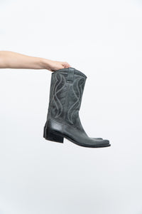 Vintage x ZIGI NY Grey Butter Leather Cowboy Boots (9M, 10, 10.5W)