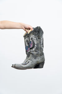 Vintage x CORRAL Grey Horseshoe Sequin Cowboy Boots (8-9W)