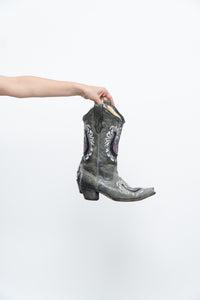 Vintage x CORRAL Grey Horseshoe Sequin Cowboy Boots (8-9W)
