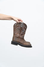 Load image into Gallery viewer, Vintage x ARIAT Brown Faded Star Embroidered Cowboy Boots (5.5, 6W)