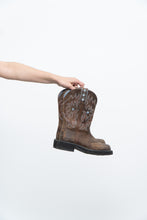 Load image into Gallery viewer, Vintage x ARIAT Brown Faded Star Embroidered Cowboy Boots (5.5, 6W)