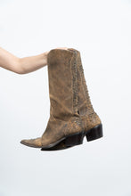 Load image into Gallery viewer, Vintage x Made in Brazil x MATISSE Brown Faded Leather Cowboy Boots (7.5, 8W)