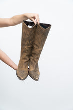 Load image into Gallery viewer, Vintage x Made in Brazil x MATISSE Brown Faded Leather Cowboy Boots (7.5, 8W)