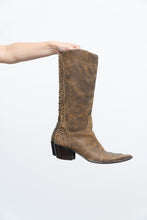 Load image into Gallery viewer, Vintage x Made in Brazil x MATISSE Brown Faded Leather Cowboy Boots (7.5, 8W)