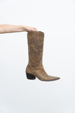 Load image into Gallery viewer, Vintage x Made in Brazil x MATISSE Brown Faded Leather Cowboy Boots (7.5, 8W)