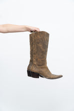 Load image into Gallery viewer, Vintage x Made in Brazil x MATISSE Brown Faded Leather Cowboy Boots (7.5, 8W)
