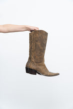 Load image into Gallery viewer, Vintage x Made in Brazil x MATISSE Brown Faded Leather Cowboy Boots (7.5, 8W)
