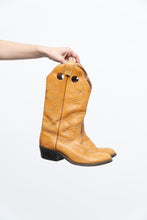 Load image into Gallery viewer, Vintage x BOULET Orange, Yellow + Blue Embroidered Cowboy Boots (9W)