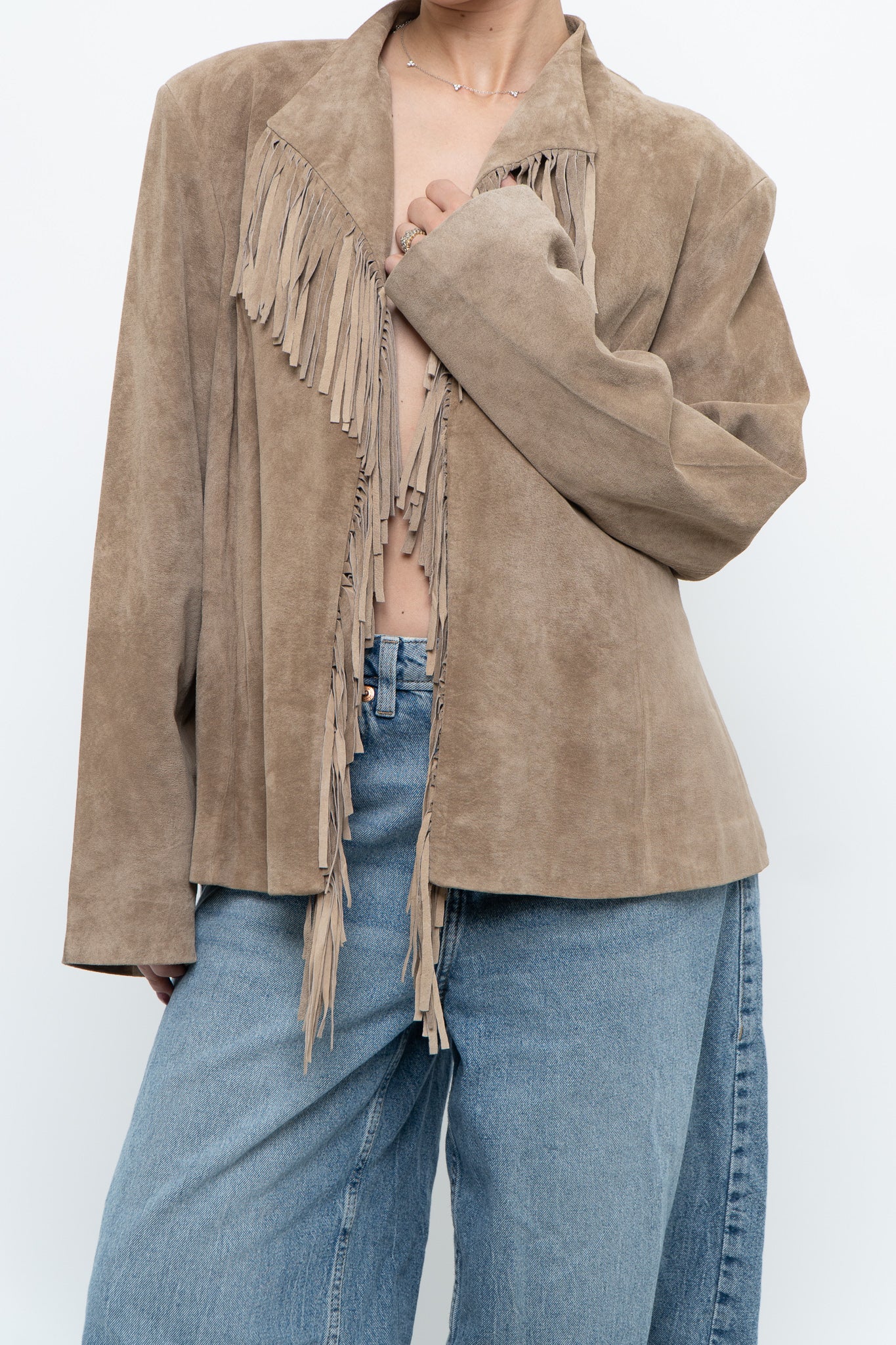Vintage x Tan Suede Fringe Jacket (M-XL)