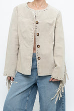 Load image into Gallery viewer, Vintage x Beige Suede Buttoned Fringe Jacket (XS-M)